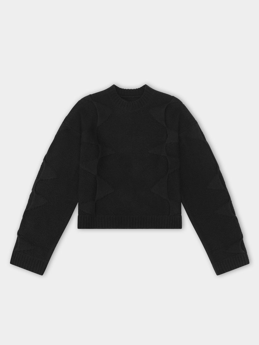 HE, product: CROPPED SPIRAL KNIT (Thumbnail)
