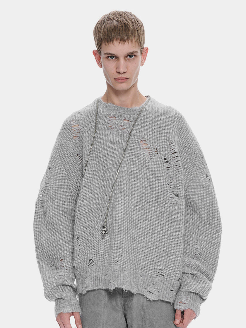 HE, product: DISTRESSED CARDIGAN (Thumbnail alt.)