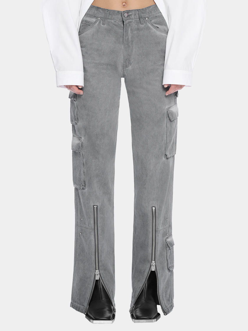 HE, product: WASHED GREY CARGO TROUSERS (Thumbnail alt.)
