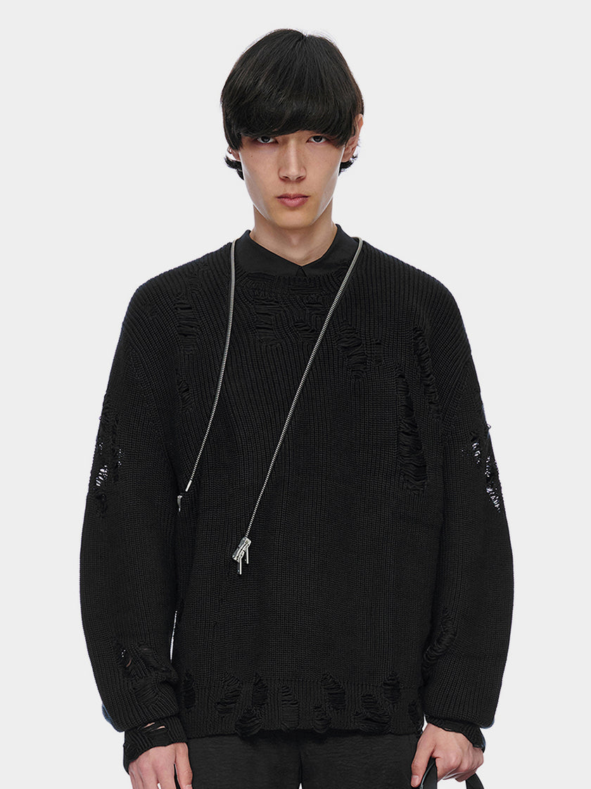 HE, product: DISTRESSED CARDIGAN (Thumbnail alt.)