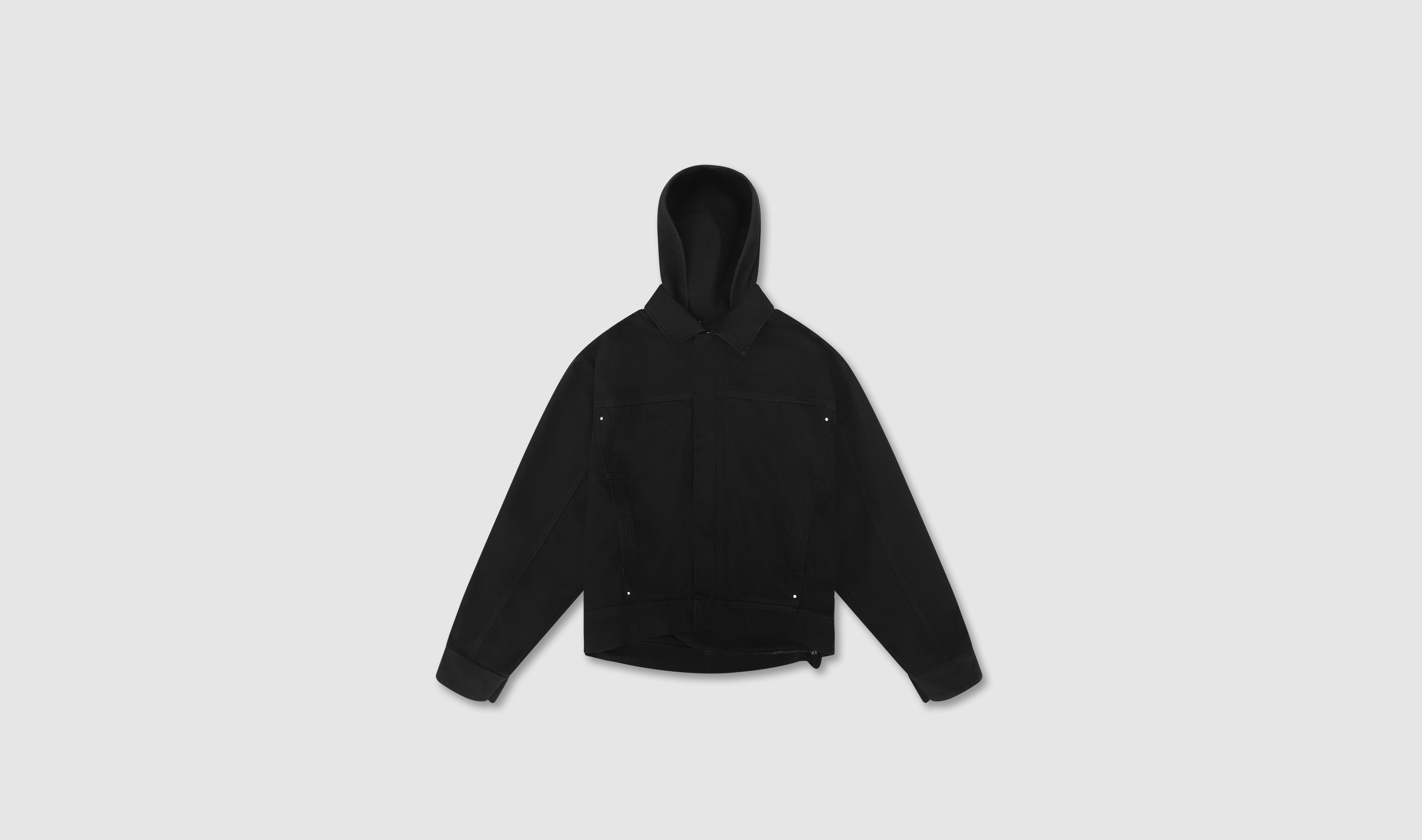 HE, product: DENIM HOODED JACKET (Fig. 1)