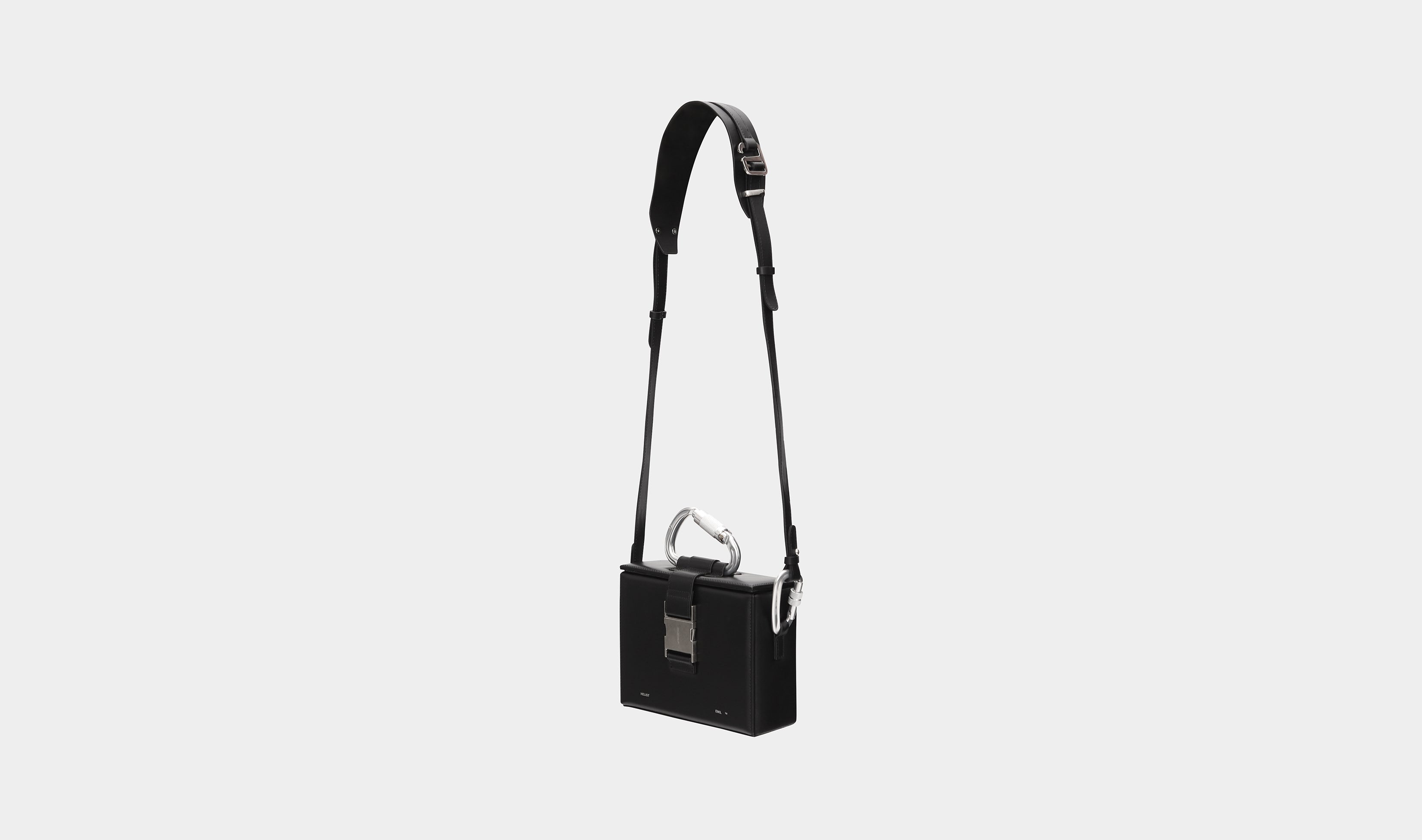 Heliot Emil Black Carabiner Medium Box Bag - Unisex mens women's