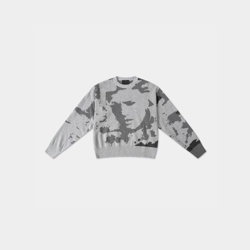 HE, product: KNIT SWEATER W. JACQUARD ARTWORK (Thumbnail)