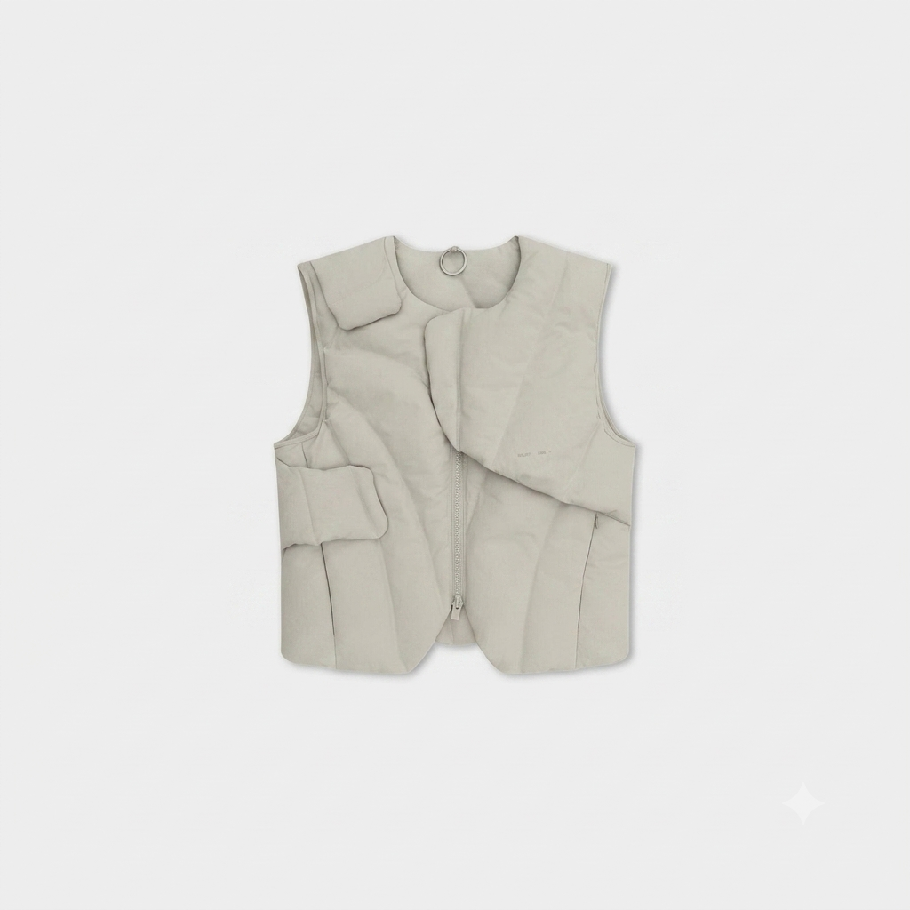 HE, product: LAYERED DOWN VEST (Fig. 1)