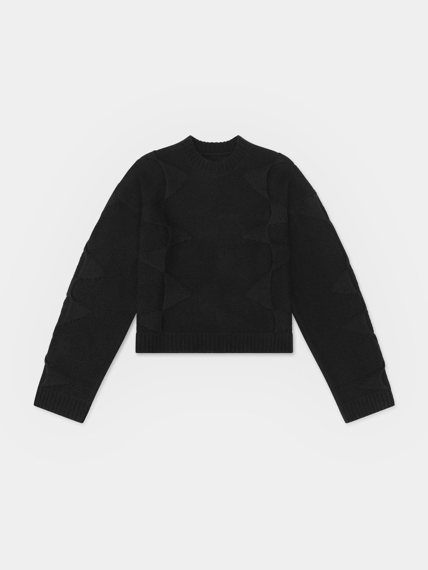 HE, product: CROPPED SPIRAL KNIT (Thumbnail)