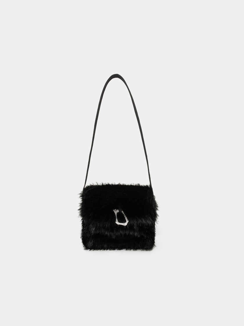 HE, product: ELUENT CANVAS BAG BLACK FAUX FUR (Thumbnail)