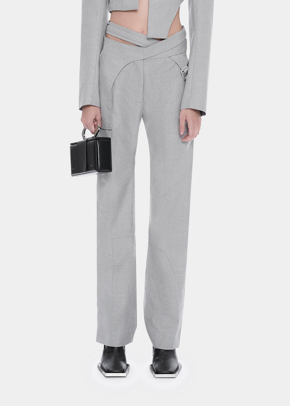 NWT Heliot Emil Liquid Metal Trouser Pants size 44 S XS $640 Gray Grey